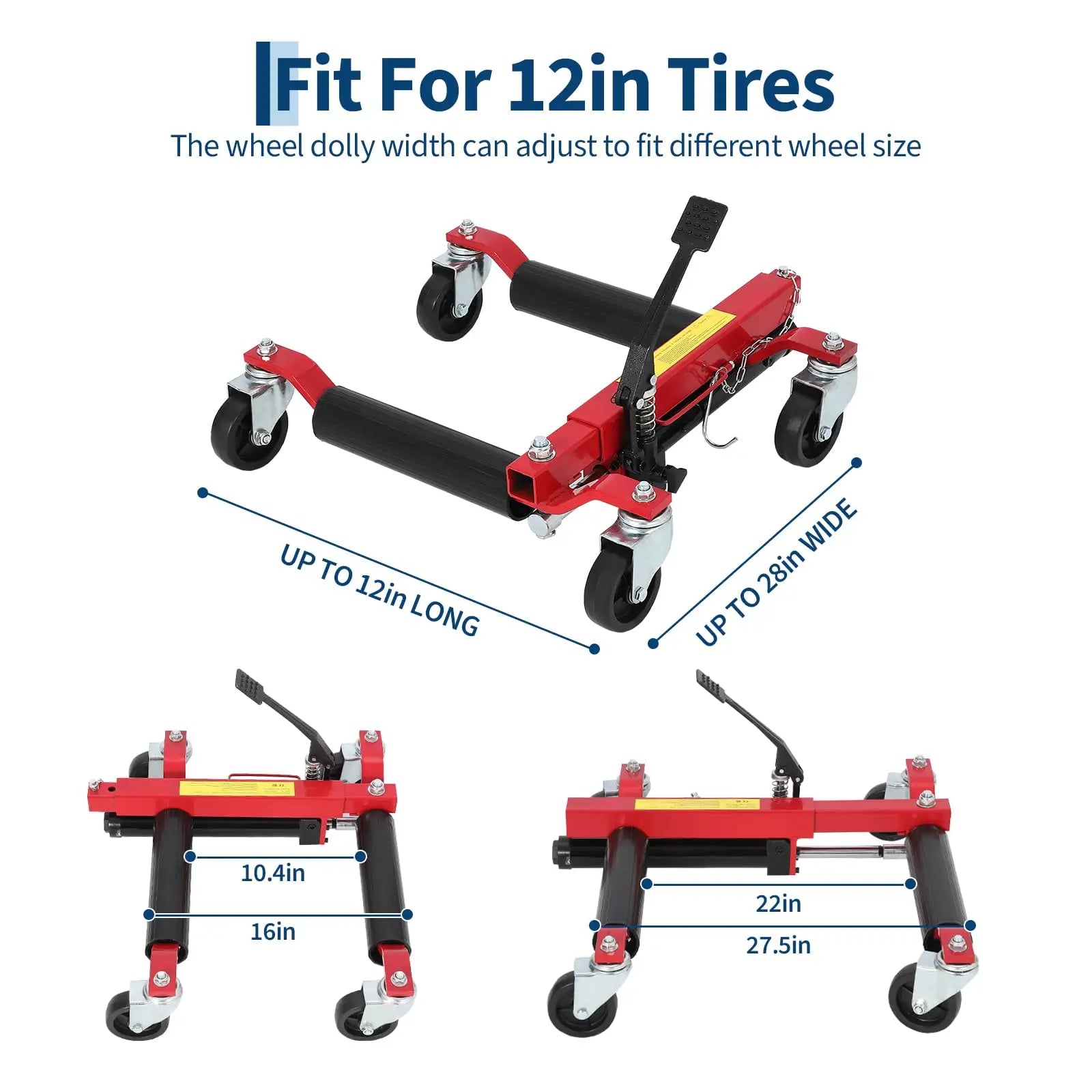 Car Wheel Dolly Jack Set Of 2/4, 1500LBS Capacity Hydraulic Jack With Non-Slip Pedal & Rollers For Auto Repair, Tire Change CM World