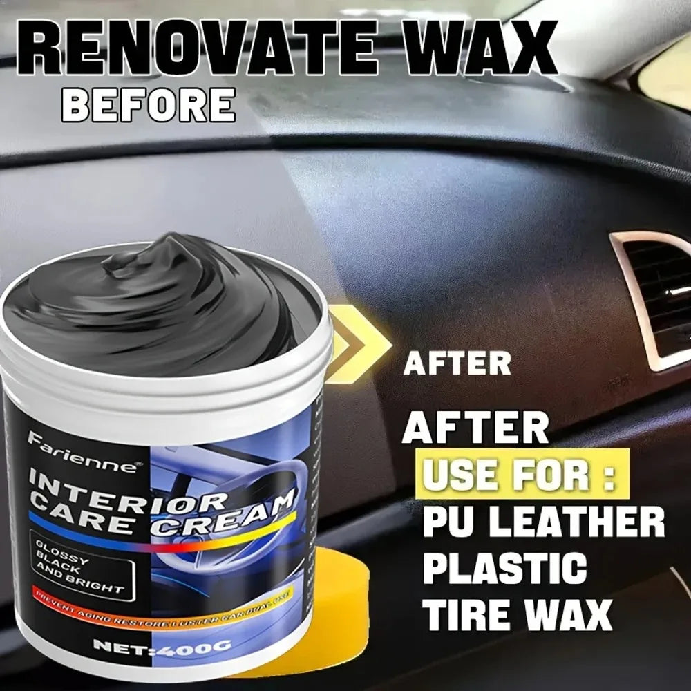 NEW Heavy-Duty Car Plastic Renovator Wax - Fast-Acting Scratch Repair, Restores & Protects Car Bumpers, Interiors, Dashboard, D CM World