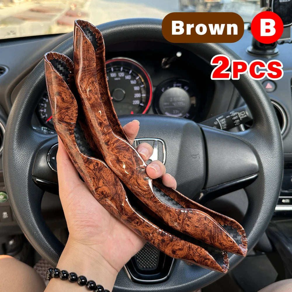 2PCS Universal Car Steering Wheel Booster Leathert Cover Non-Slip Auto Interior Steer Protector interior Decoration Accessories CM World