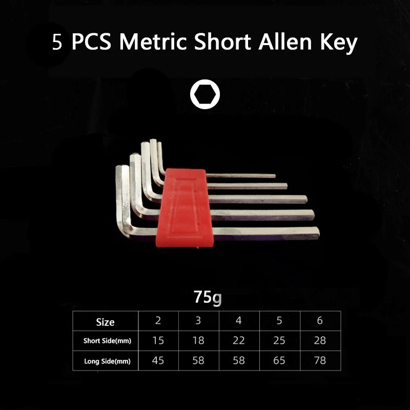 Metric Allen Wrench Set 5/8/11 Pcs With L Wrench Keys Short Arm Design For Easy Transport Perfect For Home And Auto Repairs