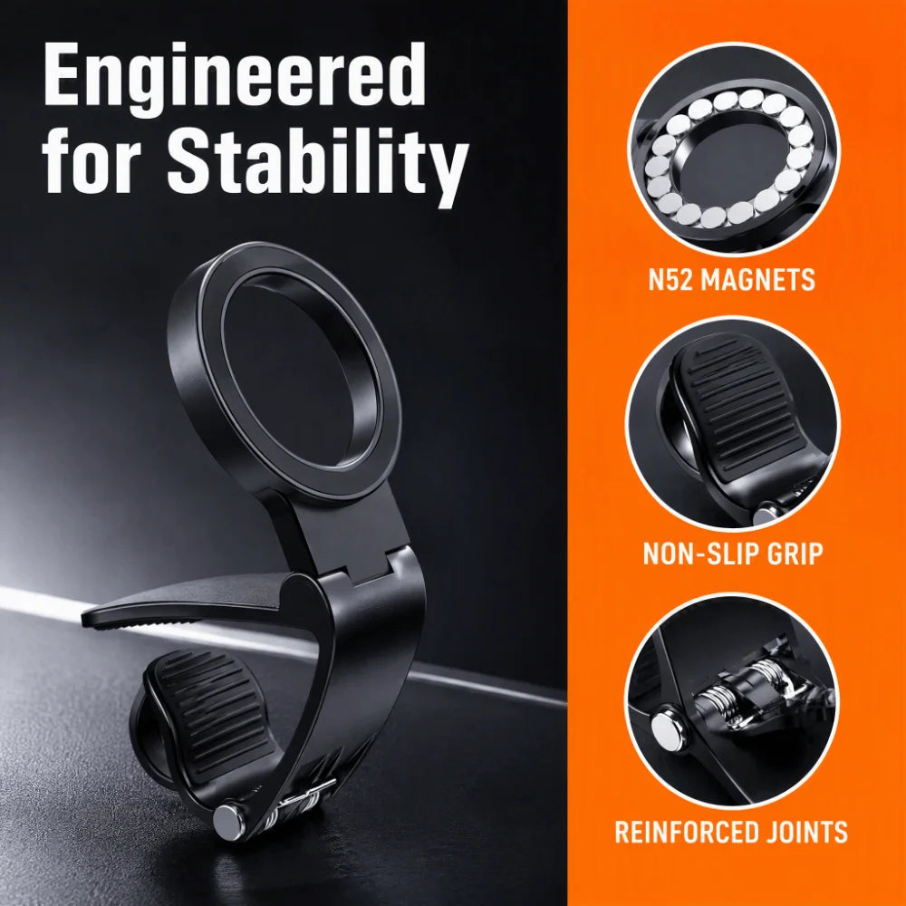 Strong Magnetic Magnetic Car Phone Holder Hands-free with Metal Ring Dashboard Phone Holder Compact Non-Slip