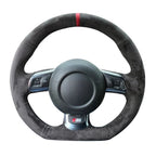 Non-Slip Black Suede DIY Car Steering Wheel Cover Braid For Audi TT TTS (8J) 2006-2014 A3 S3 (8P) Sportback R8 Car Accessories CM World
