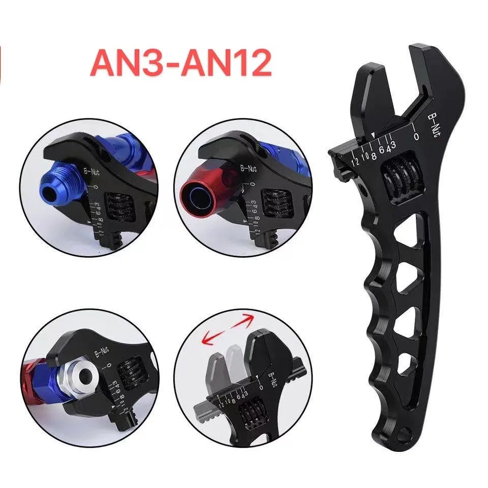 Adjustable AN Aluminum Wrench Hose Fitting Tool Aluminum Spanner AN3-AN12 Wrench Spanner Fitting Tools