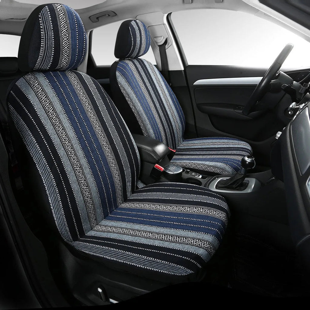 Car Seat Cover Front Set rear Seat covers Washable Breathable Striped Woven Cloth Covers CM World