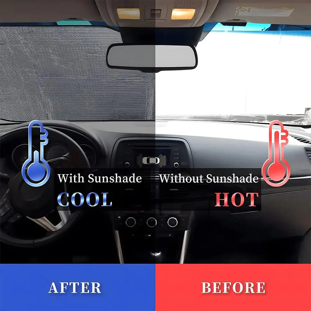 Varied and dazzling eyes Sun Visor Foldable Aluminum Foil Car Windshield Sun Shade - UV Protection & Heat Insulation Visor