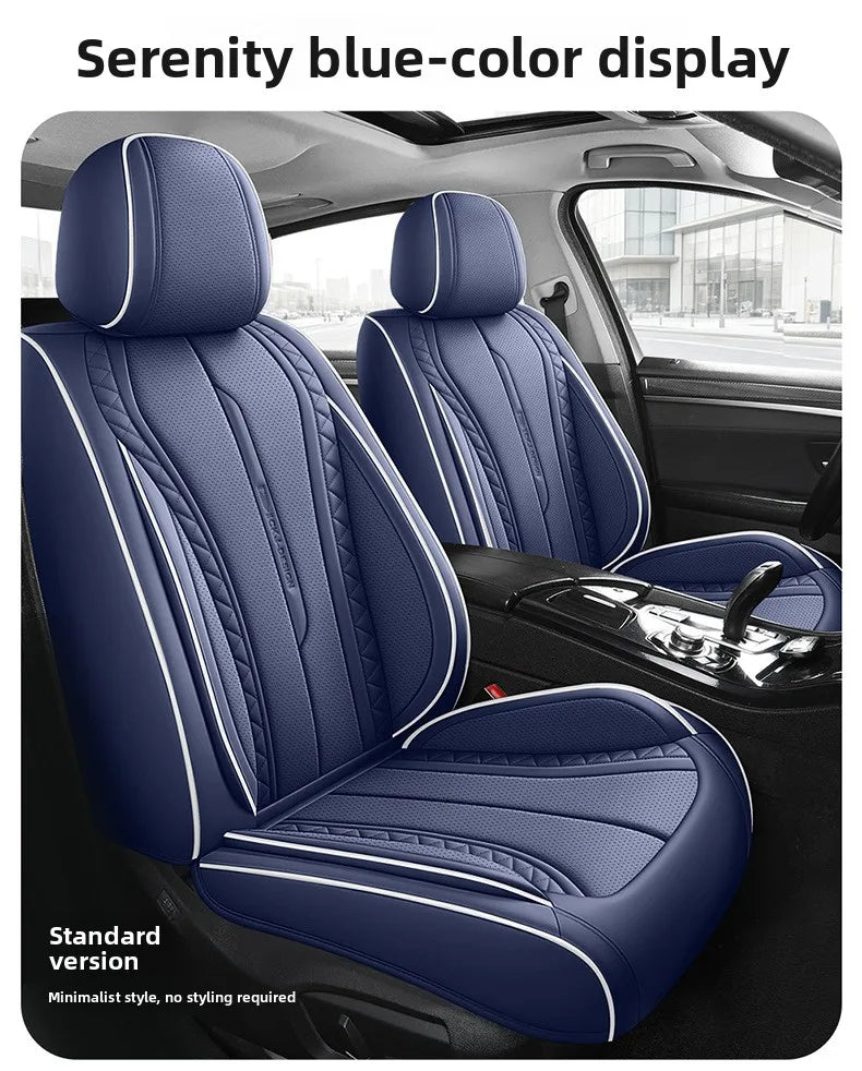 High Quality Nappa Leather Universal Car Seat Full Cover Perforated Nappa Leather Luxury Sedan SUV Seat Cushion Car Full Cover