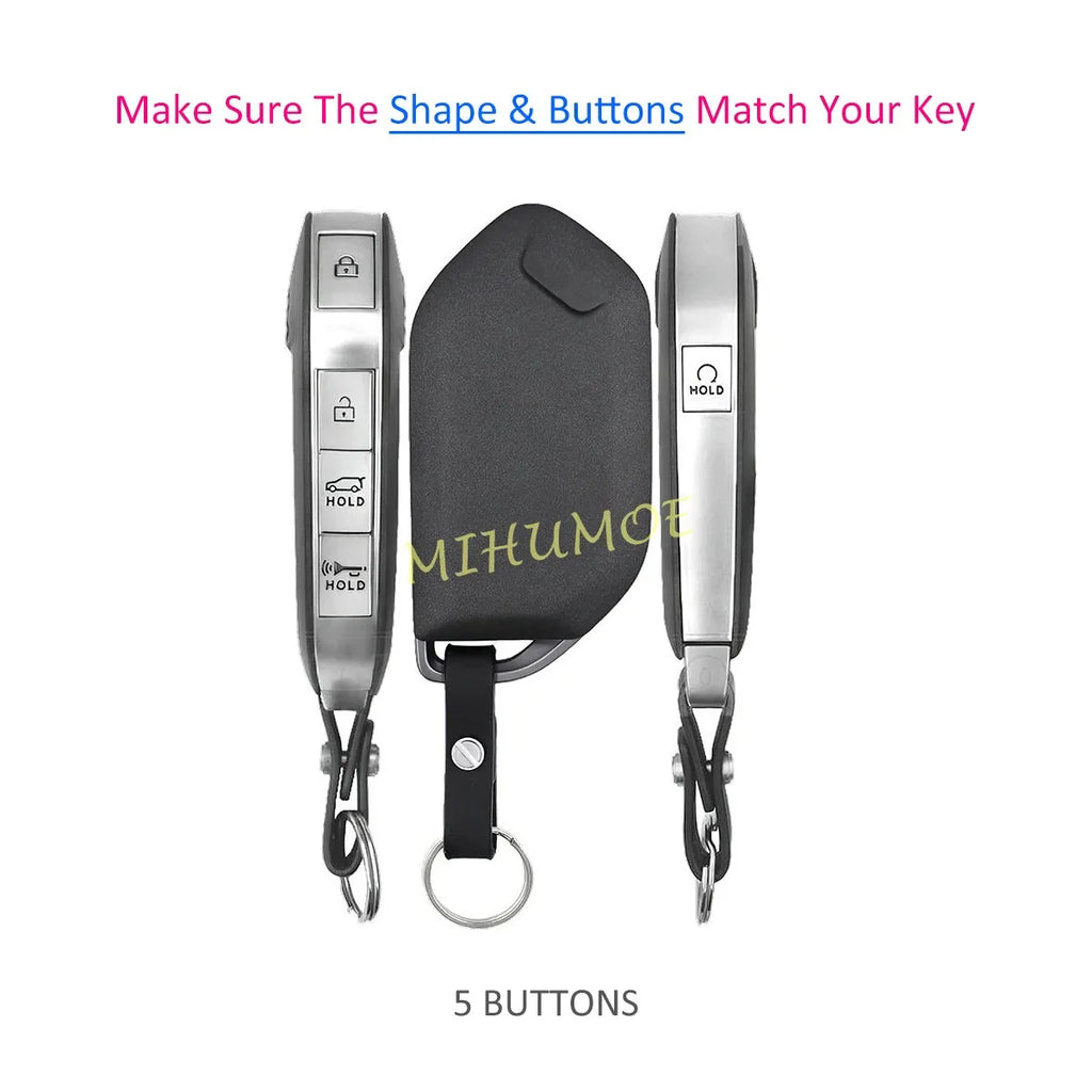 For 2023 2024 2025 2026 Kia Telluride Sorento K4 K5 K8 Carnival Silicone 5 Buttons Car Key Fob Ring Chain Cover Case Accessories
