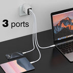 GaN 67W Quick charger type c pd 65w Super fast charger USB C and USB A 3 Ports with QC 4.0 3.0 for Samsung iPhone 15 Pro Laptop Car Mobile World