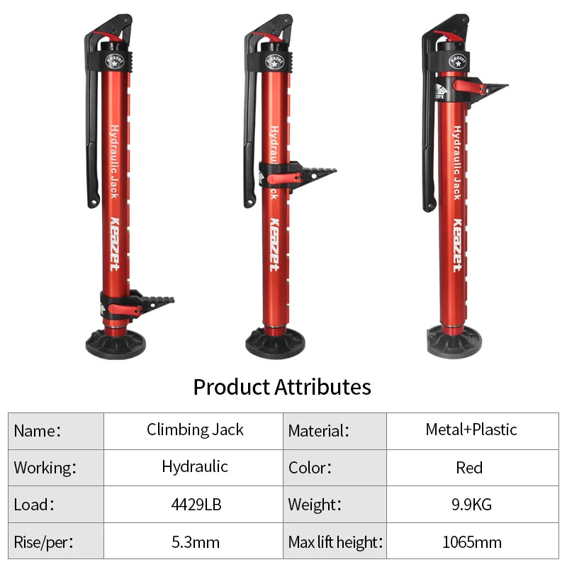 Multi Purpose Use 4429LBS Round Base Hydraulic Monkey Climbing Rod Manual Jack Trailer Hitch Car Accessories Tow Hook 2T Jack