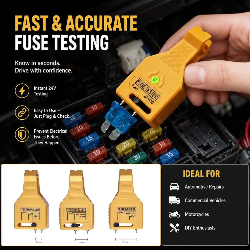 2 in 1 Car Fuse Tester Puller Tool, Portable Automotive Blade Fuse Checker with LED Indicator, Fuse Removal Tool for Auto Repair
