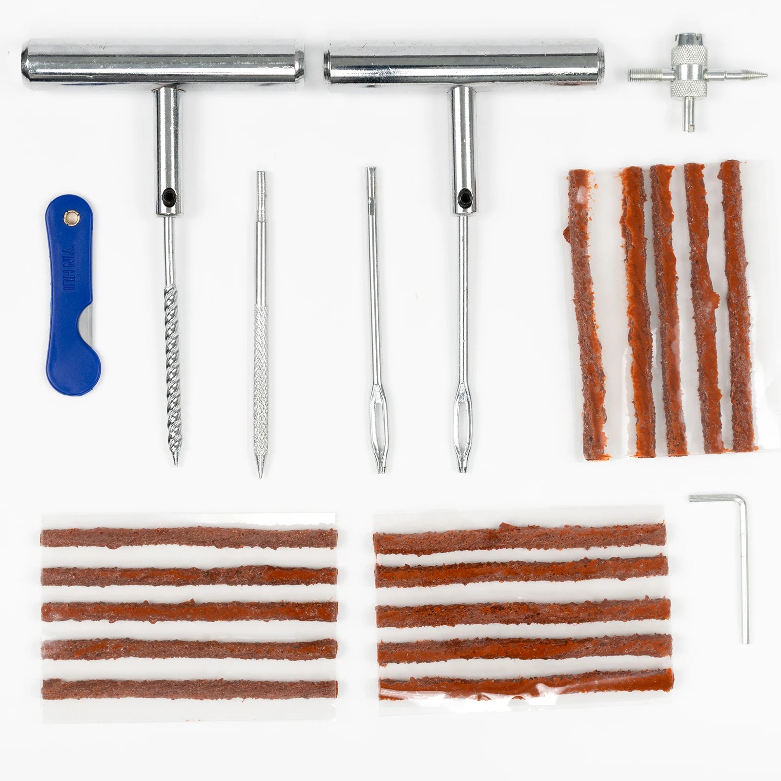 Portable Car Tire Repair Kit 23Pcs DIY Easy Repair Tyre Puncture Repair Tool For Car Motorcycles ATVS Lawnmowers Tractors Trucks CM World
