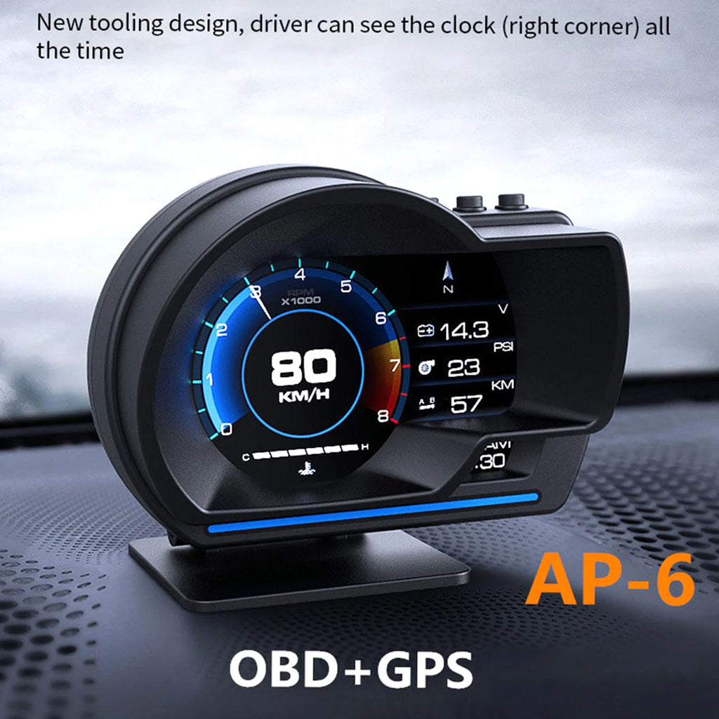 Car Head up Display, Gauge High Definition Speedometer Car Diagnostic Tool OBDⅡ+GPS Smart  OBD Fault Code Elimination CM World
