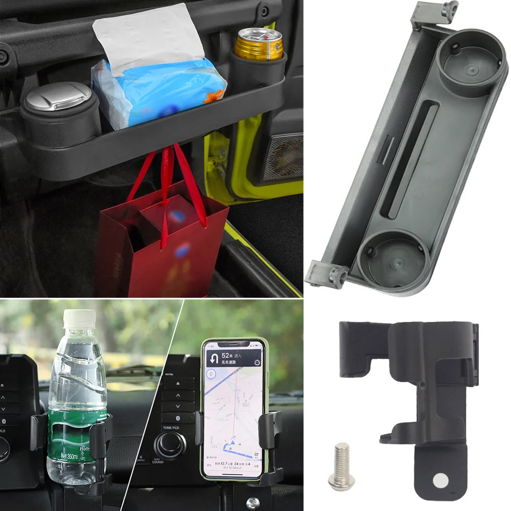 Car Co-pilot Handle Expansion Storage Box Multi-Function Cup Phone Holder Stand for Suzuki Jimny JB64 JB74 2019-2025 Accessories CM World