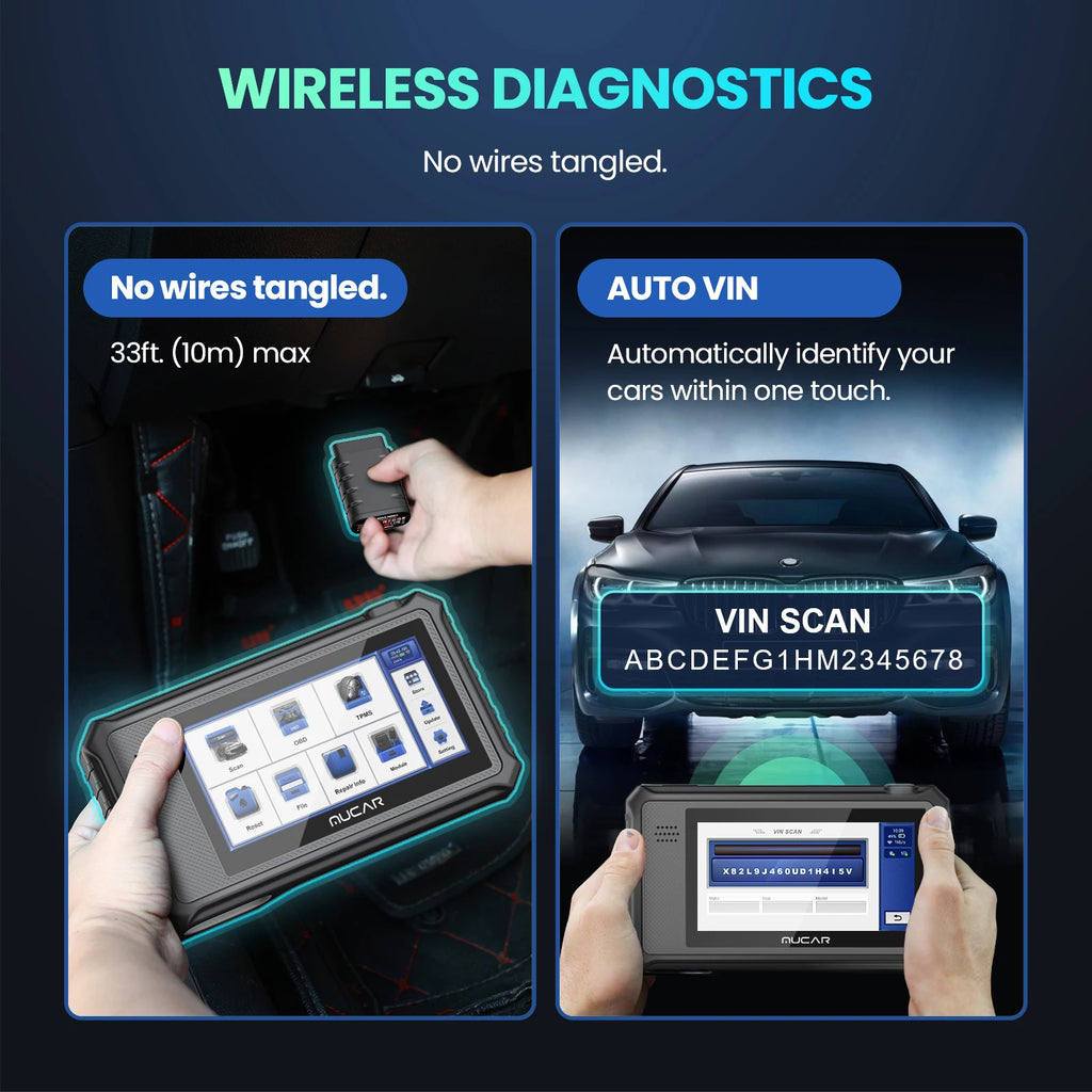 MUCAR VO6 OBD2 car Diagnostic tool full system auto scanner code reader ABS Engine 28 resets oil scan tools lifetime free update Car Mobile World