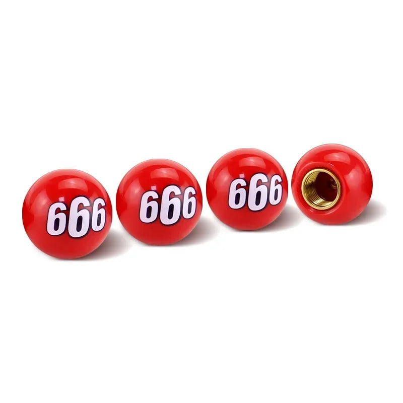 4Pcs Universal Bicycle Motorbike Car Tire Valve Cap Wheel Dust Covers Valve Stem Caps Modified Expression Sphericity Cap Covers CM World