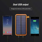 Lenovo LED Solar Power Bank  200000mAh 4 Solar Panels Wireless Charger Portable External Battery Flashlight for Outdoor Travel Car Mobile World
