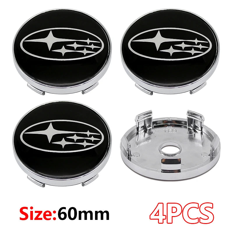 4Pcs 56MM Car Wheel Center Emblem Sticker 60mm Hub Cover Badge for Subaru Outback Legacy Forester Impreza Tribeca WRX DRL XV STI CM World