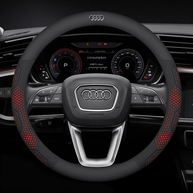 Carbon Fiber Steering Wheel Cover Anti-Slip for Audi SQ5 RSQ5 S3 S4 S5 S6 RS3 RS4 RS5 Q2 Q3 Q5 Q7 Q8 TT A1 A3 A4 A5 A6 A7 A8 CM World
