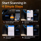 KONNWEI KW905 ELM327 OBD2 Car Scanner Bluetooth 5.0 Engine Fault Scanner Tool OBDII Code Reader Diagnostic Tool for Android/IOS Car Mobile World