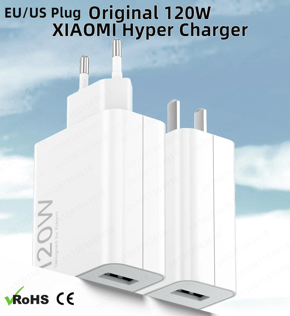 Original XIAOMI 120W Charger Hyper Turbo Charging Cable Mi 17 Pro Max 14T 15T 15 12T Redmi K90 K70 Note 13 Poco F8 F7 Ultra X7 Car Mobile World