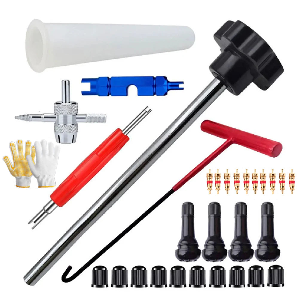 3/31pcs Car Motorcycle Bike Quick Change Tire Valve Tool Kit - Easy Valve Stem Replacement And Installation Set CM World