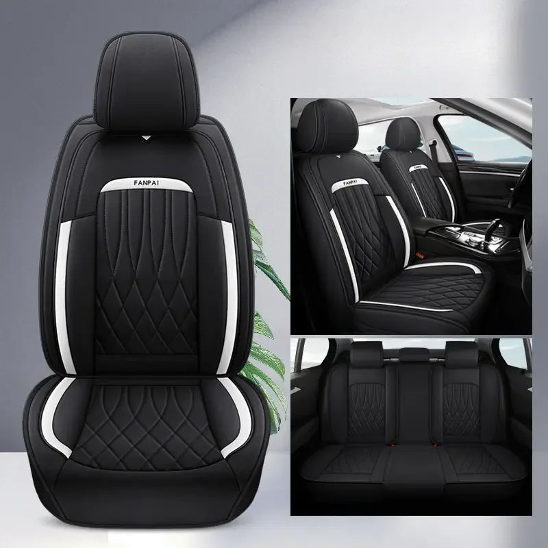 5-Seat Car Seat Cover Full Coverage Car Seat Cushion All-Season Faux  Car Seat Protector Auto Accessories CM World