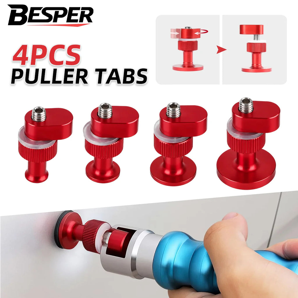 4Pcs Aluminum Alloy Car Dent Repair Reusable Pulling Tabs  Auto Body Dent Removal Accessories for Hail Damage Repair