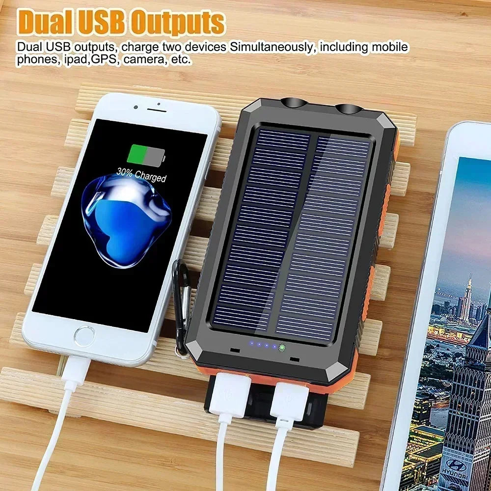Lenovo 200000mAh Solar Power Bank Portable Charging Poverbank External Battery Charger Strong Light LDE Light for iphone Huawei Car Mobile World
