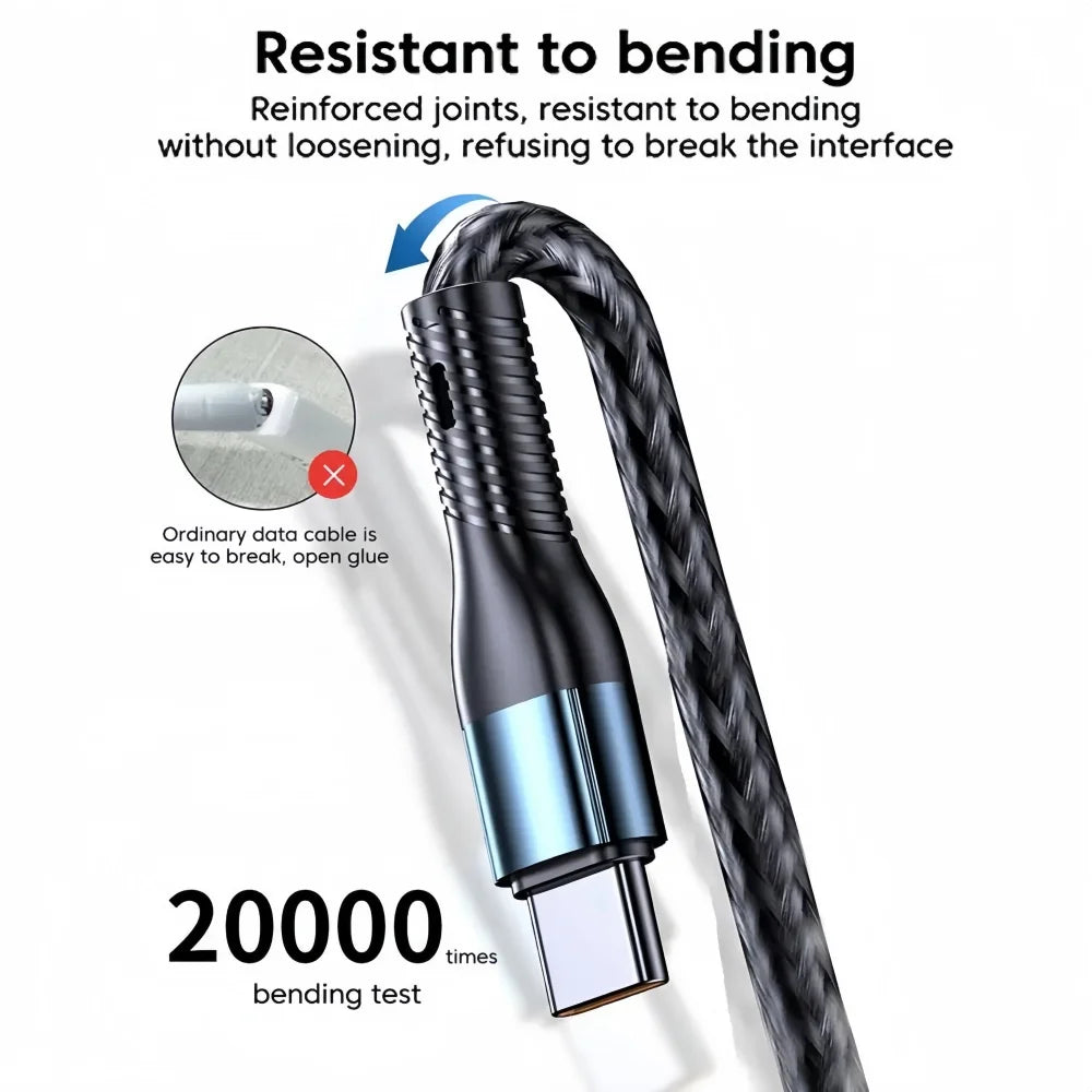 6A 120W 3 in 1 USB Type C Cable Fast Charge Phone Charger Data Cord For iPhone Samsung Xiaomi Huawei Quick Charge Micro USB Wire