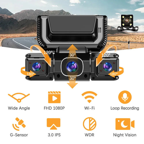 4Camera 360 Degrees Car DVR 1080P Video Recorder WiFi APP DashCam 4Channel Front Left Right Rear View Camera 24H Parking Monitor Car Mobile World