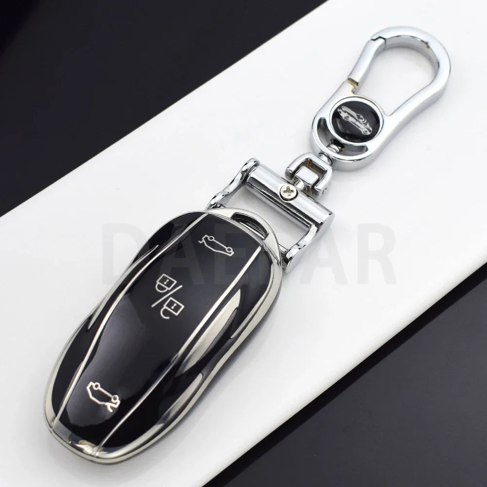 For Tesla Model S Model 3 Model X TPU Car Remote Smart Key Cover Case Fob Bag Shell Holder Keychain Accessories