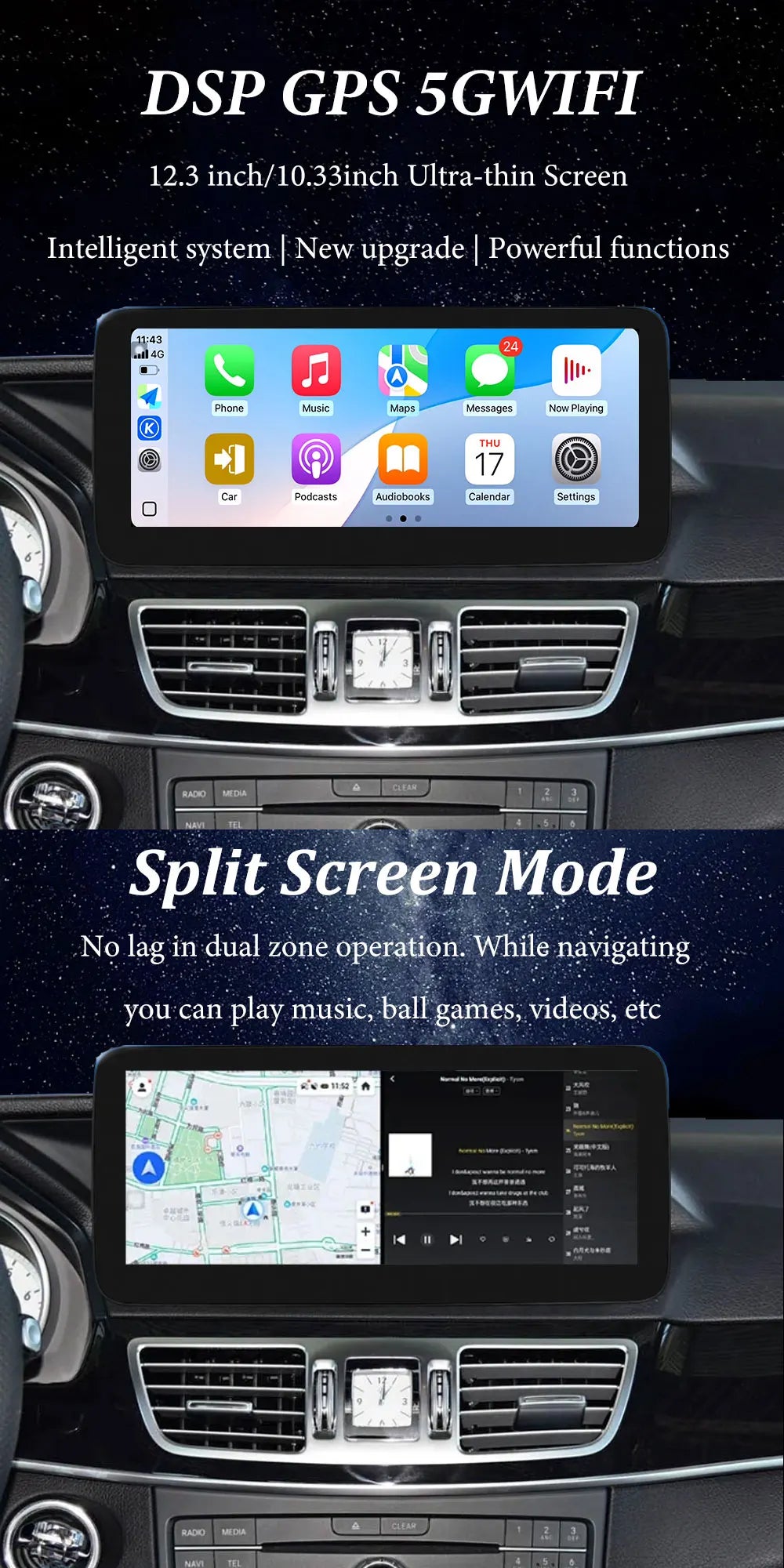For BENZ B CLASS W246 2011 - 2018 Android 16 Carplay WiFi HD Screen GPS Navi Auto Accessories Car Radio Video Multimedia player CM World
