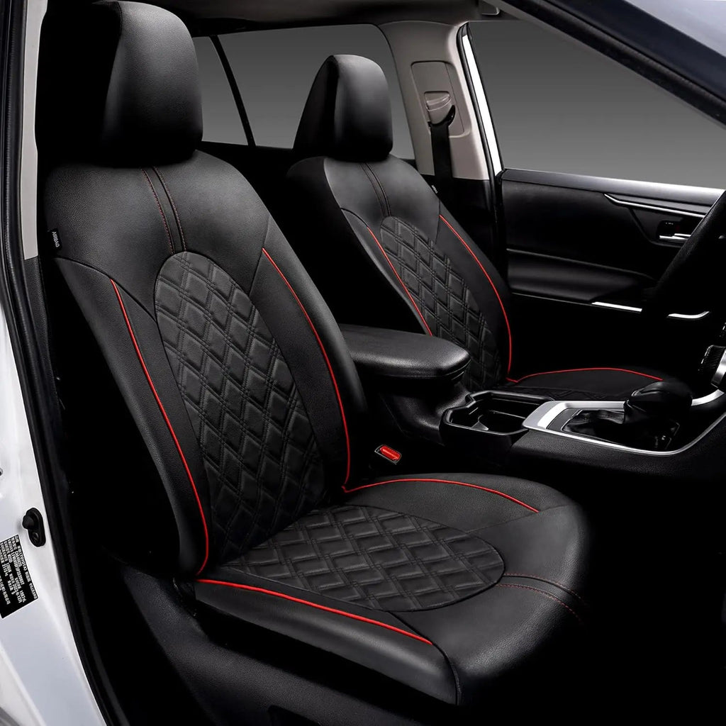 Universal Waterproof PU Leather Car Seat Covers Full Set with Split Bench Design for Sedans, SUVs, Trucks CM World