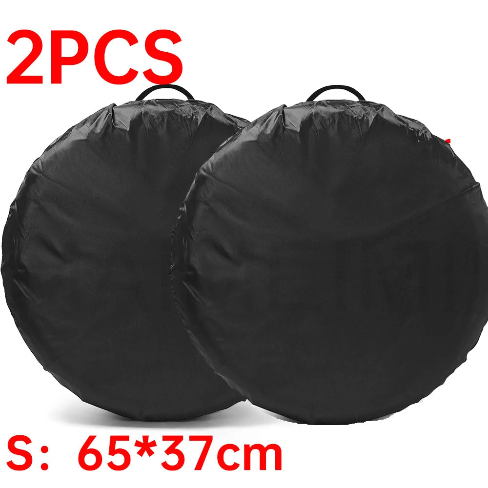 1/2/4PCS Car Auto Wheel Tire Cover Weatherproof Dust-Proof 4x4 Overland Vehicle Spare Tire Cover Case Bag Polyester CM World