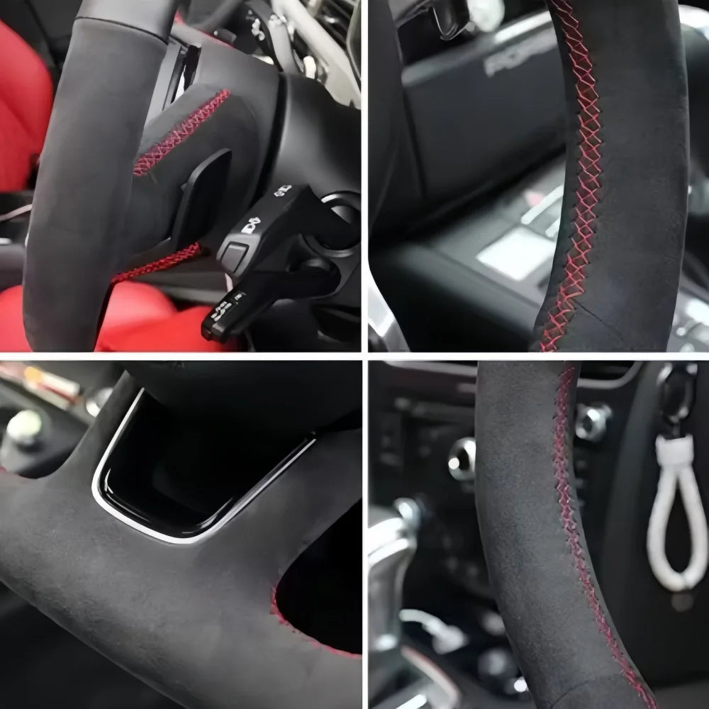 Hand-stitched Non-Slip For Honda Accord Civic 11th Gen CRV 2023 2024 Suede Car Steering Wheel Cover Car Interior Accessories