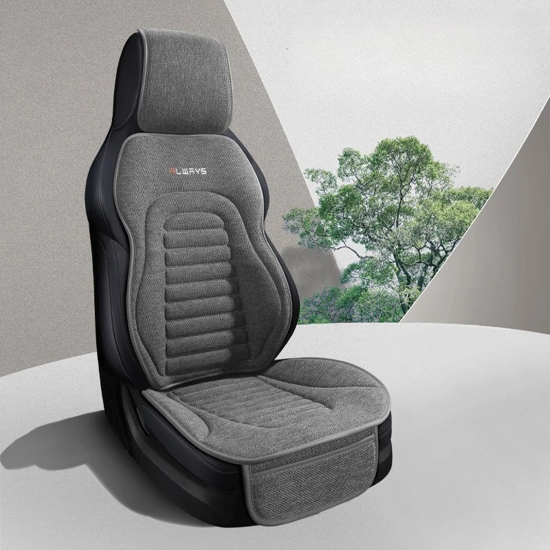 Flax Universal Car Seat Covers Four Season Breathable Car Seat Protector Pad Auto Accessories Interior Car Seat Covers Full Set CM World