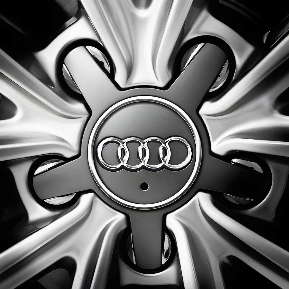 4Pcs For Audi Sline A3 A4 B5 B6 A3 8P 8V 8L A5 A6 C6 C5 S3 S4 S Car Wheel Center Hub Caps Covers Badge Hubcaps Auto Accessories