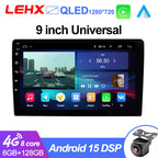 LEHX 9 inch Wireless Carplay 2din Android 15 Car Radio Multimedia Video Player Universal GPS Navigation 4G WiFi  AutoRadio CM World
