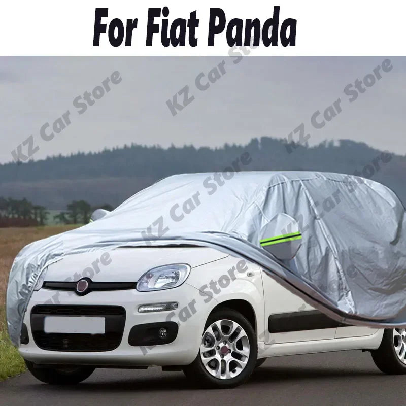Waterproof Car Cover For Fiat Panda Auto Outdoor Anti-UV Sun Shade Rain Snow Scratch Resistant Cover