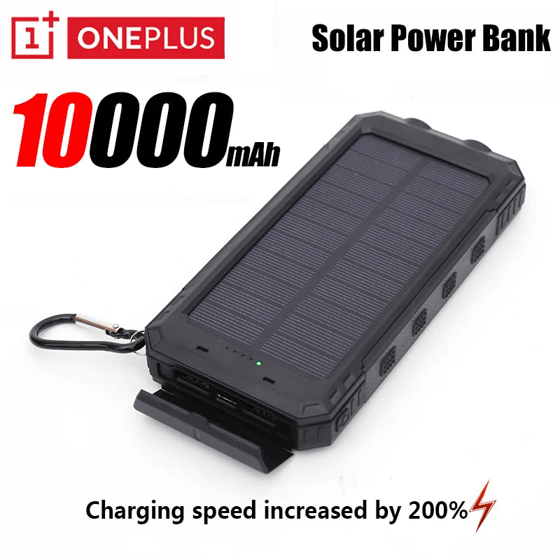 OnePlus 50000mAh Solar Power Bank Portable Charging Powerbank External Battery Charger Strong Light LED Light For IPhone Samsung