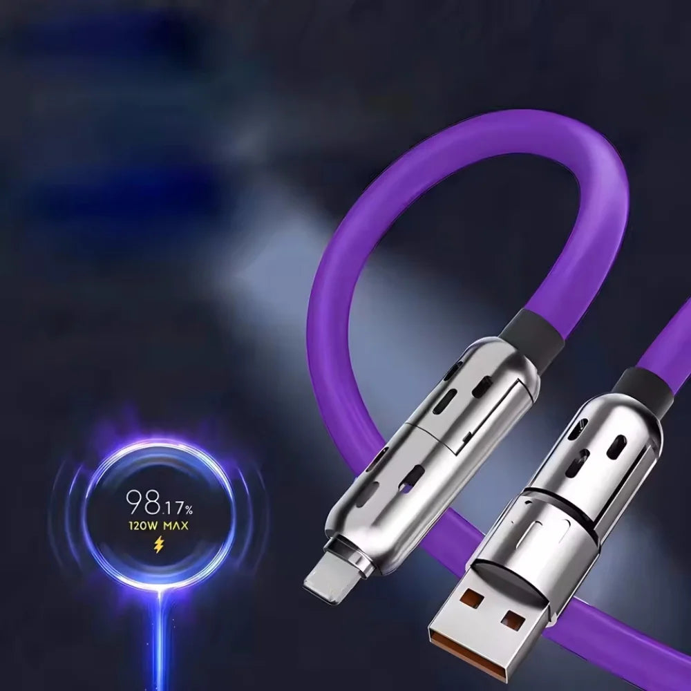 4-IN-1 240W USB Type C To USB C Cable PD Fast Charger Wire For iPhone 16 Pro Max 15 iPad Xiaomi Samsung Tablet 2M Data Cord