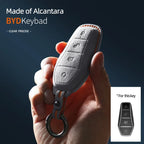 For BYD EA1 Han EV Qin Song Plus Dmi Yuan Plus Tang Atto 3 EV Car Key Case Accessories Styling Suede Leather Key Cover Keychain