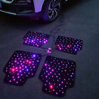 4pcs Starlight Floor Mats, LED Car Mats, Starry Sky Design Luminous Carpet, Universal Fit Anti-Slip Waterproof Starlight Mats for Cars, SUVs, Trucks for BMW Mercedes-Benz Audi Volkswagen Opel Peugeot Renault Citroen Toyota Le