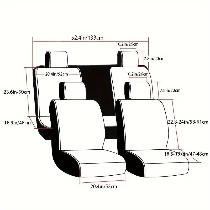 5-Seat Car Seat Cover Full Coverage Car Seat Cushion All-Season Faux  Car Seat Protector Auto Accessories CM World