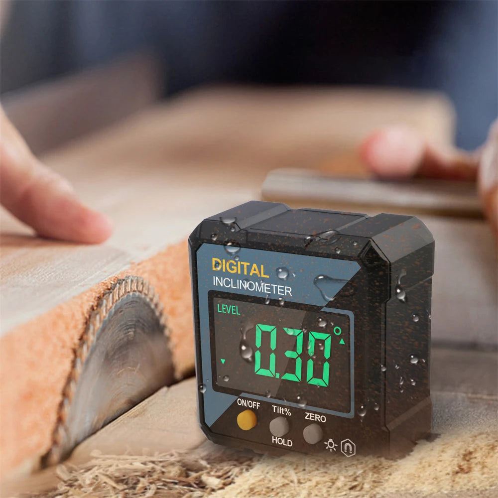 Woodworking Tools 4-sided Magnetic Dual Laser Inclinometer Digital Angle Measuring Instrument with Tilt Measurement Laser Level CM World