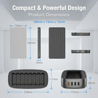 Domars Portable Shared Power Banks 8pcs 8000mAh 22.5W Fast Charging Built-in Charging Cable Suitable for Offices and Cafes
