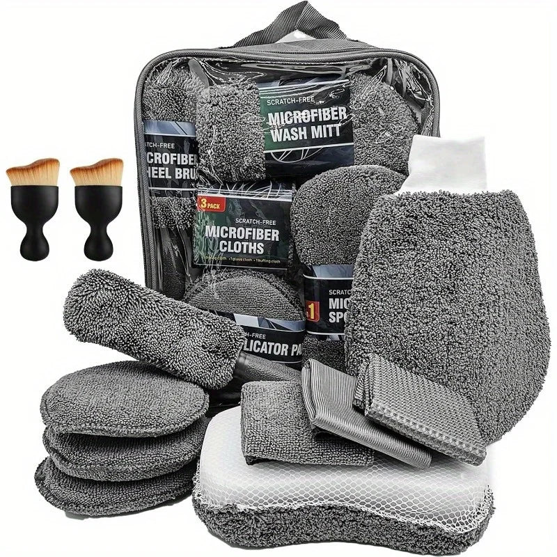 11pcs Car Cleaning Kit That Includes a Tire Brush, Microfiber Cleaning Gloves, Making It an Excellent Choice for Car Cleaning. CM World