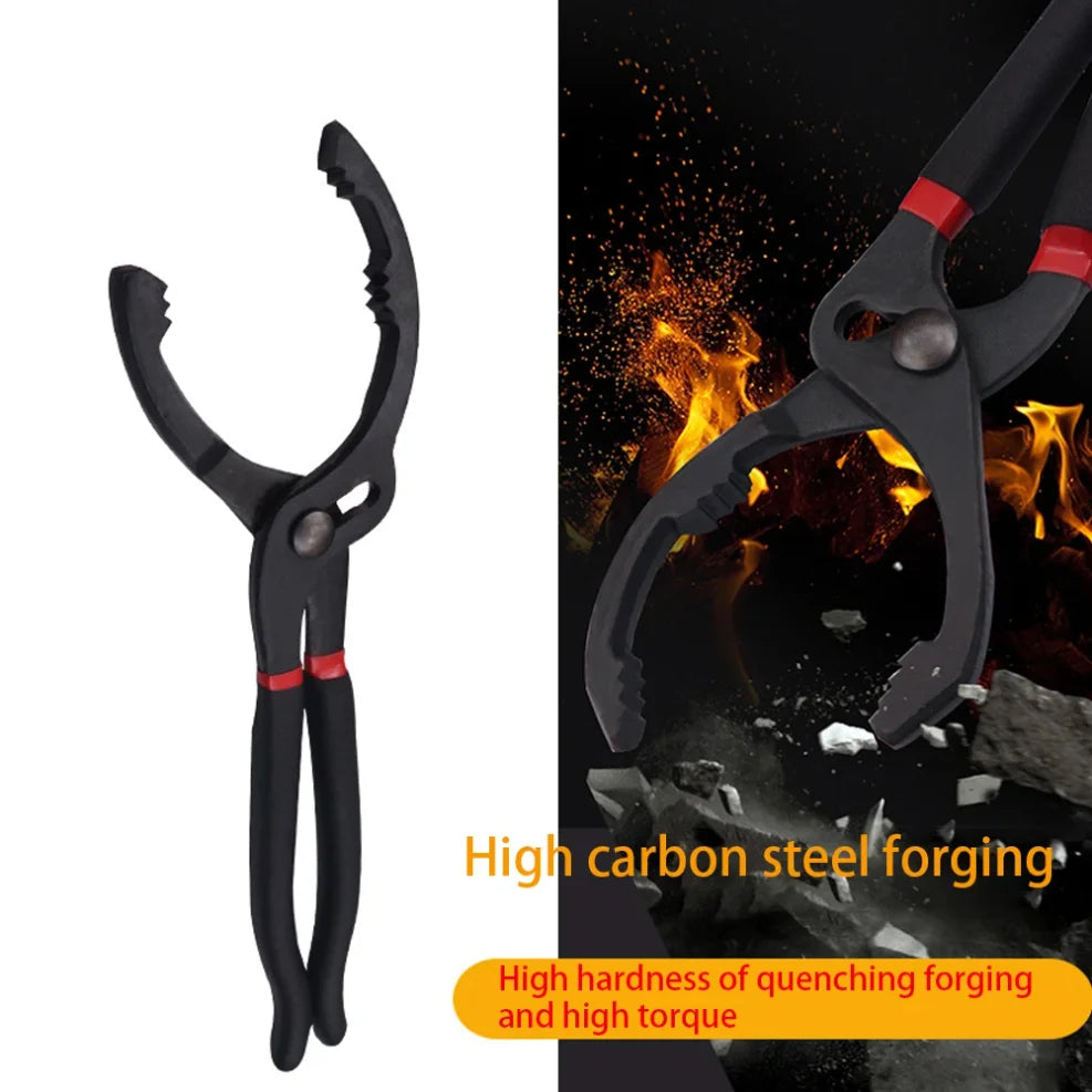 10/12 Inch Car Oil Filter Pliers Clamp Type Wrench Oil Filter Remove Disassembly Tool Filter Element Wrench for Truck Repair Car Mobile World