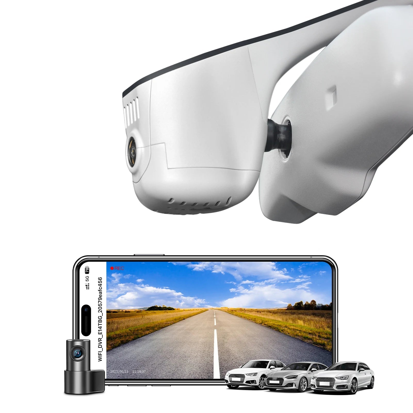Dash Cam 4K For Audi A3 A4 A5 A6 A7 A8 Q3 Q5 Q7 B4 B5 B6 B7 B8 B9 8V C5 C6 C7 8P 8V (Model B/C) GPS WiFi & APP Dash Car Camera Car Mobile World