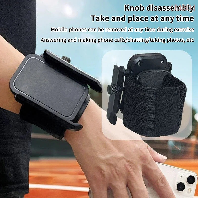 [E] Multi-function Phone Holder For Car 360 Rotation Wristband Mobile Support Universal Phone Stand For Sports Cycling Fitness